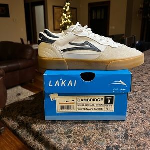 Lakai Cambridge White/Navy Suede Skate Shoe